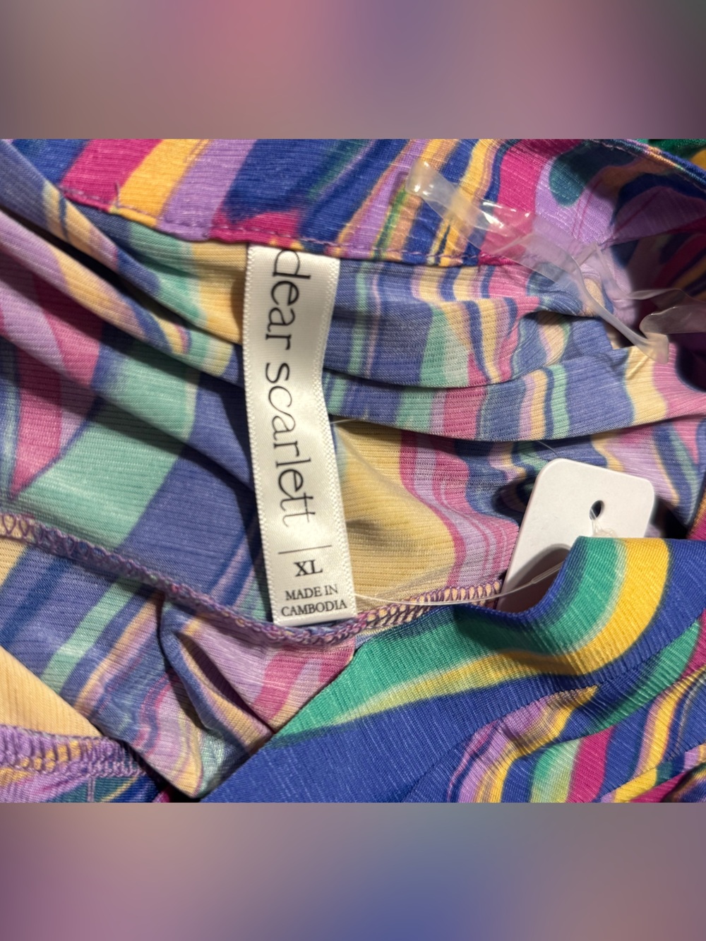 Dear Scarlett Lizzy Lavender Mardi Gras Quarter Sleeve Top NWT - Picture 6 of 10